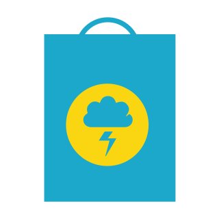 Foldable Shopping bag Cloud; blue & gold