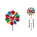 Metal Wind Spinner: Multi-colored Flower Duett