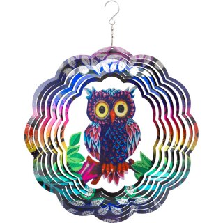 Metall Hängewindspiel 3D Flashy Owl