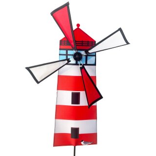 Wind Spinner Leuchtturm rot-weiss