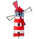 Wind Spinner Leuchtturm rot-weiss