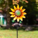 Metal Wind Spinner: Golden Sunflower (131 x 32 cm)