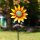 Metal Wind Spinner: Golden Sunflower (131 x 32 cm)